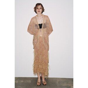 ZARA SEQUIN FEATHER SKIRT